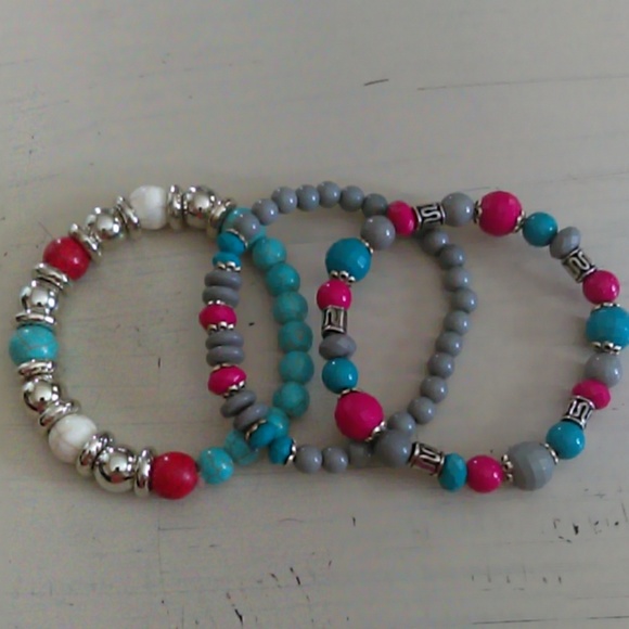 Set of 3 stretch bracelets - Picture 1 of 1